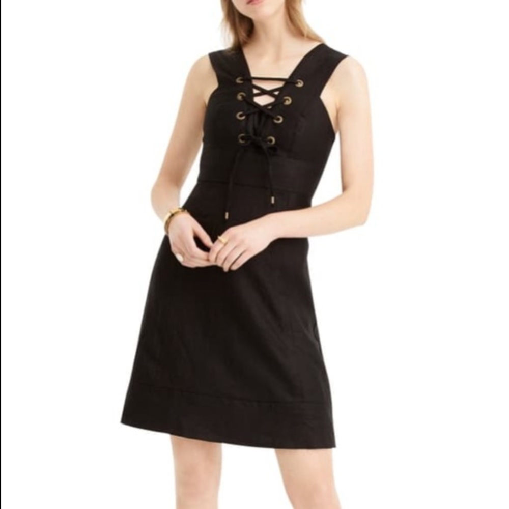 JCREW collection black linen dress